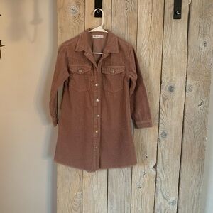Zara girls corduroy shirt dress. Faded plum in color. Size: 10.